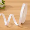 Rollo Pequeño de 10 Yardas Cinta Blanca Brillante Doble Cara con Terciopelo con Purpurina para Envoltura de Regalos, Manualidades de Ramo de Flores y Decoración de Mariposas