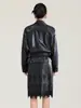 2613112-Chaqueta de cuero vintage de alta gama Nanyou para mujer, diseñada para estilizar la cintura y realzar la figura, estilo de principios de otoño