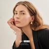 Moda Europeia e Americana Nicho Design Banhado A Cobre Ouro Real Irregular Em Forma de C Fino Côncavo-Convexo Alta Elegante Orelha Jóias