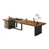Mesa de té de oficina 2026 nuevo modelo madera de nogal de alta gama mesa de té de madera maciza, mesa de té moderna de lujo ligero de alta gama