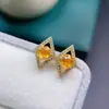 Brincos de Fanta Naturais Têm Boas Cores e São Todos Finos. Prata S925 é finamente cravejada com a Pedra Principal Tamanho 4*5mm