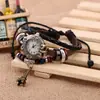 Relógio pulseira de couro genuíno direto da fábrica, peça única, pulseira de couro bovino com contas vintage, relógio decorativo para homens e mulheres