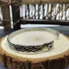 Pulseira de Prata Esterlina 925 com Textura Seiko para Homem Personalizada Retro Caveira Dominadora Moda Pulseira Aberta Joia da Moda