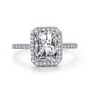Anillo de plata de ley s925 de estilo europeo y americano con diamantes de imitación de 3 quilates, de moda, de lujo, con diamantes redondos y cerrados, para mujer.