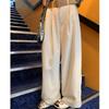 Axb Tercer Estudio Diez Algodón Combinable Pantalones Blancos Estilo Holgado Lazy Slim Plisados Pantalones Casuales