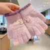Guantes de Dedos Lindos para Niños Niñas Invierno Prueba de Frío Cálido Juego de Cinco Dedos Conjunto Completo de Dedos Tejido para Bebé Niños de Invierno