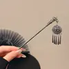 Grampo de Cabelo de Madeira de Alta Qualidade com Franjas e Design Floral, Acessório de Cabelo Estilo Chinês Tradicional para Mulheres, Novo Modelo 2026, Novo Grampo de Cabelo Estilo Chinês