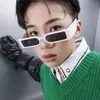 Gafas de Sol Rectangulares Retro de Marco Pequeño para Hombres y Mujeres, Tendencia Hip-Hop Disco Europeas y Americanas Elegantes Gafas de Sol de Marco Pequeño Estrecho Patillas Anchas