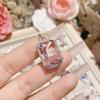 Coleção de pingentes de gema rosa camélia nova super fada princesa banhado a Seiko ouro 18K pingente de laço estrela brilhante para mulheres