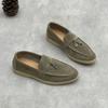 Zapatos Perezosos Retro de Cuero Genuino 2025 Otoño Nuevos Mocasines de Cuero Suave Zapatos Planos Slip-On Cómodos de Piel de Vaca
