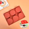 Molde de Silicona de Grado Alimenticio Cilíndrico de 6 Cavidades para Hornear Mousse Pastel Chocolate Postre Suministro Directo del Fabricante