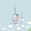 Llavero acrílico de Crayon Shin-chan, colgante para mochila, mercancía de dibujos animados linda para que los estudiantes la regalen, en stock