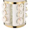 Almacenamiento de Cocina Transfronterizo Estante para Especias Botella Hogareña Botella de Condimento Tarro Caja de Especias Conjunto Combinado de Vidrio Estante para Especias Tarro