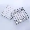 Juego de Cubiertos de Acero Inoxidable 304 Transfronterizo para Uso Doméstico, Juego de 12 Piezas de Cuchara y Palillos Estilo Coreano, Juego de 6 Cucharas y 6 Palillos Caja de Regalo Venta al por Mayor