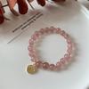 Nova Pulseira Redonda da Fortuna de Cristal de Morango Estilo Chinês Feminina ins Design de Nicho High-end Boudoir Celebridade da Internet