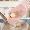 Luvas de Cozinha Quentes de Venda Transfronteiriça, Luvas de Forno Estilo Nórdico, Manga de Silicone, Luvas de Micro-ondas com Camada Dupla Anti-Escaldante e Isolamento Térmico