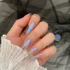 Nuevo Celebriti de Internet Arte de Uñas Aurora Polvo de Espejo Polvo de Superficie de Espejo Luz Eléctrica Púrpura Deslumbrante Alto Brillo Galvanizado Brillo para Uñas Luz de Luna
