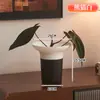 Maceta de Plástico Acampanada para Sala de Estar, Escritorio Sencillo con Anturio Rojo y Planta Verde Árbol del Dinero, Maceta de Falenopsis