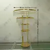 Decoración de Boda Acrílico Dorado Florero de Cristal Adornos Metálicos para Fiesta de Bodas Venta al por Mayor Accesorios para Zona de Fotos