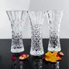 Novo Vaso de Vidro Pequeno Xadrez Espesso Atacado para Casa Garrafa de Arranjo de Flores Boca Reta Vaso Decorativo Simples
