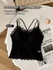 Camisola feminina sexy com strass, renda, seda gelada, costas bonitas, desejo puro, regata, feminina, sem aro, plus size, alta sustentação, respirável, lingerie