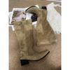 Botas Largas de Pantorrilla Ancha Debajo de la Rodilla 2026, Tacón Grueso de 6 cm de Altura, Punta Fina Adelgazante, Hebilla, Fruncido, Botines para Mujer