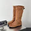 Novas Botas de Cavaleiro de Salto Alto Plataforma Rad Fashion Outono 2026 EUA Veludo Franzido Retrô Botas Femininas