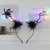 Halloween Flor Sombria Galho de Cervo Headband Festa Dançante Headband Borboleta Artificial Foto Engraçada Fantasia para Fantasiar