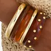 Pulsera de Borde Ancho con Superficie de Espejo de Venta Caliente Transfronteriza Europea y Americana, Pulsera Brillante Exagerada Personalizada, Pulsera de Resina Acrílica