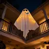 Decoraciones de fantasmas LED iluminadas de Halloween transfronterizas, luces colgantes de fantasma, accesorios espeluznantes de Halloween para jardín