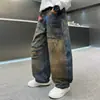 Calças de Outono para Meninos, Jeans de Sarja Novos para Primavera e Outono 2026, Calças Longas Casuais de Pernas Largas Grandes para Crianças de Outono, Modernas