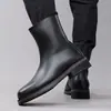Botines Chelsea, botas Martin de caña alta, botines tipo chimenea sin cordones para hombre y mujer, botines de motociclista minimalistas de alta gama, tenis de caña alta versátiles de moda