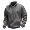 Sudadera Casual de Manga Larga con Cuello Alto de Canalé Jacquard para Hombre, Moda Vaquera Occidental de Otoño e Invierno