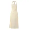 Vestido de Algodão Elegante de Verão com Pregas e Decote Halter, Vestido Slip Estiloso, Vestido Formal para Mulheres
