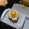 Anel Aberto de Pérola com Flor de Zircônia, Fashion, Simples, Luxo Leve, Sensação de Alto Padrão, Anel para Dedo Indicador, Versátil para Uso Diário e Deslocamento