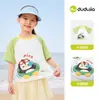 [Algodão Puro] Camiseta Infantil Dudu Verão Manga Curta para Meninos Top Leve para Meninas Manga Raglan Roupa Infantil