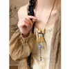 Colar Longo de Cerâmica em Formato de Concha Estilo Étnico para Mulheres, Novo Estilo Chinês de Verão Corrente para Suéter Cordão Decorativo Acessórios para Roupas