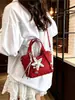 Bolso Cubo de Lunares Rojos Nuevo 2026 para Mujer, Bolso de Mano Lindo con Colgante de Estrella, Bolso Cruzado Versátil para Niñas
