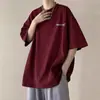 Camiseta de Verano Simple de Manga Corta para Hombre de Cinco Puntas Marca de Moda Estilo Nuevo Pesado Juventud Holgada Hombro Normal Top de Media Manga