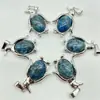 Venta Caliente Transfronteriza Joyería Europea y Americana Accesorios para Collares Cristal Natural Ágata Piedra Preciosa Colgante de Pingüino Aleación Accesorios Ecológicos