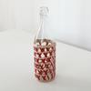 Set de Botellas de Paja Retro Transfronterizo Decoraciones para el Hogar Set de Botellas de Vidrio Manualidad Tejida con Paja Varios Estilos Set de Malla Protectora para Botellas
