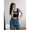 Comércio Exterior Europeu e Americano Colete Pequeno com Base Sleeveless Sling para Roupas Externas Femininas em Navel Spice Girls Sports Short Top