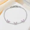 Lujo Ligero, Nicho, Simple y de Gama Alta, Pulsera de Mariposa Super Brillante de Circonio, Diseño Diario para Ropa de Trabajo, Joyería de Mano