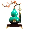 Ornamento de Cabaceira Cerâmica Esmaltada com Orquídea, Decoração de Alto Padrão Estilo Chinês Novo para Sala de Estar e Escritório, Presente de Inauguração para Líderes