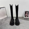 Botas de Tacón Grueso y Suela Gruesa para Mujer 2025 Nuevas Otoño e Invierno Botas Altas de Caballero por Encima de la Rodilla para Piernas Gruesas Botas de Gran Circunferencia