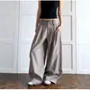 Pantalones Retro Americanos 2026 Cintura Irregular Corte Limpio Ajuste Delgado Sueltos Simples Pierna Ancha