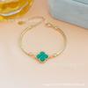 Pulsera de trébol de 15 mm para mujer, pulsera de lujo ligero de acero de titanio de cinco flores, joyería de alta versión que no se desvanece