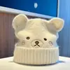 Gorro de punto de dibujos animados para mujer, lindo y dulce, gorro versátil para otoño e invierno, cálido, protector de orejas, favorecedor del rostro, sombrero de lana para clima frío
