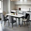 Cadeira de Jantar Minimalista Moderna Piaolan, Uso Doméstico Luxo Leve Couro Almofada Macia Cadeira com Encosto, Cadeira com Estrutura de Metal para Restaurante