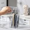 Porta-canetas transparente acrílico para estudante caixa de armazenamento para lápis de sobrancelha pincéis de maquiagem para menina mesa grande capacidade caixa de armazenamento para material de escritório para mulheres